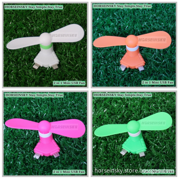 New Design Y Style Mini USB Fan Mobile Use Both 2 in 1 USB Mini Fan for iPhone and Android